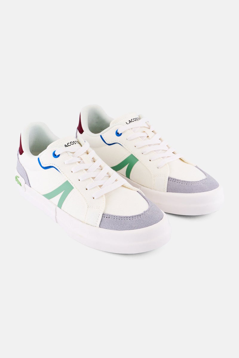 LACOSTE Women Vulcanized Brand Logo Lace Up Shoes, Multicolor - Image 1